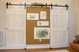 Barn Doors with Bulletin Board