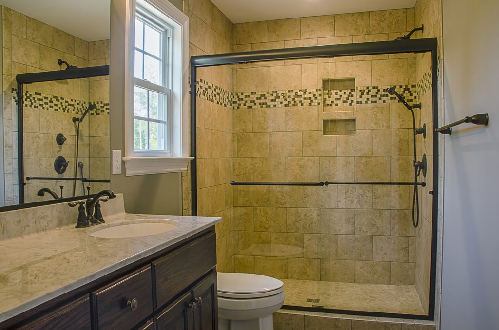 Shower with Sliding Glass Doors