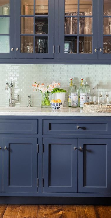 blue cabinets kitchen renovation