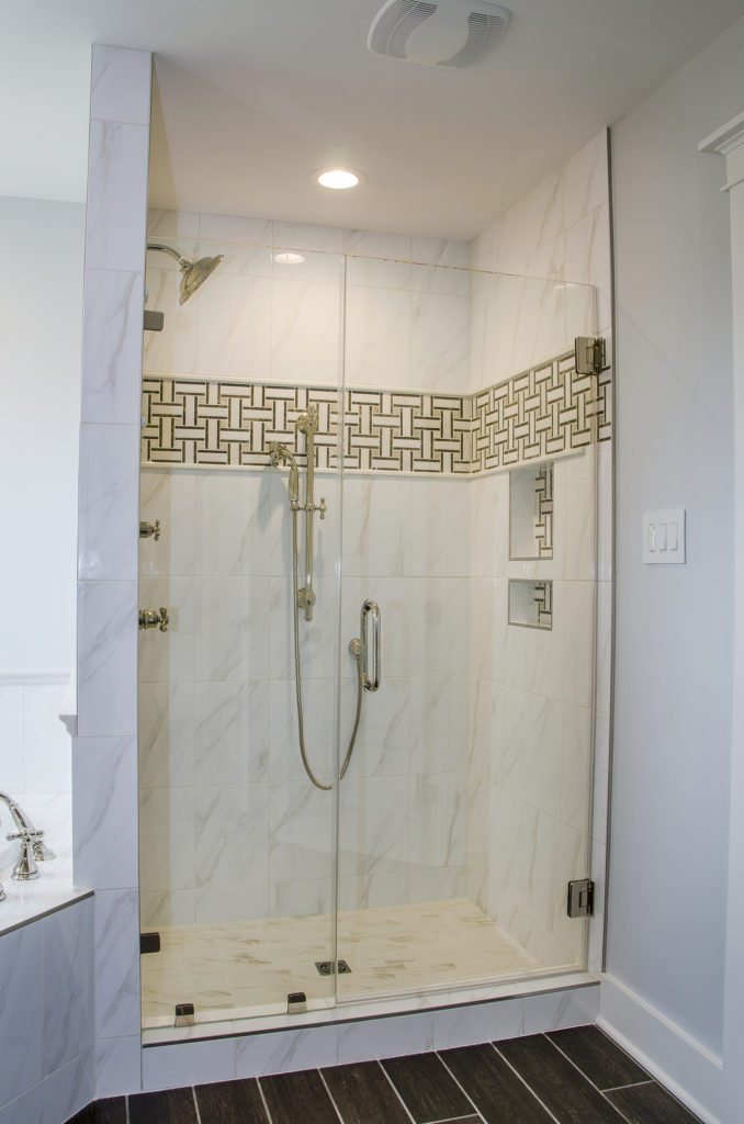 shower design tile accent white