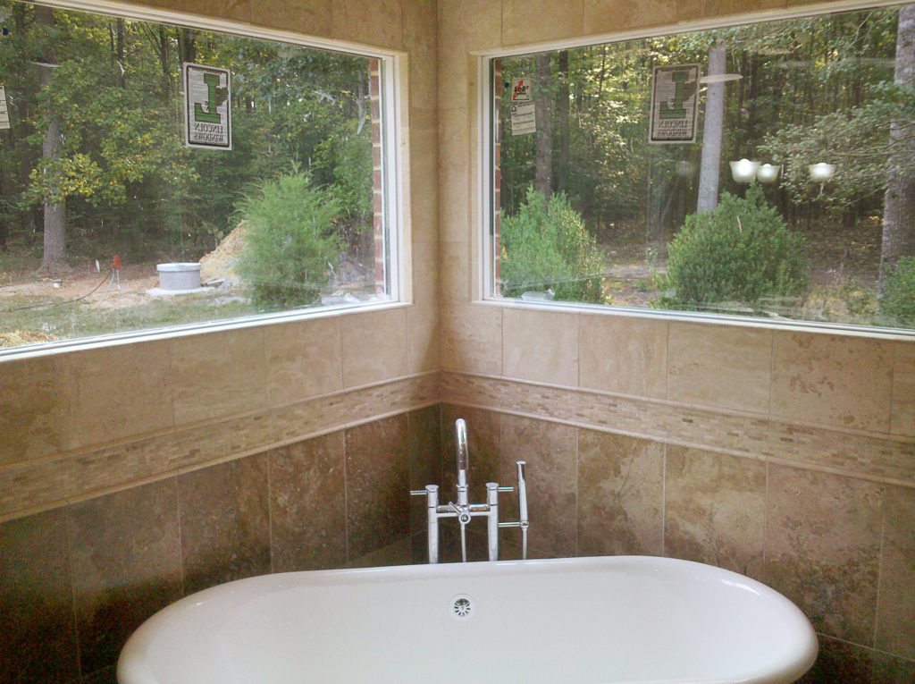 freestanding tub with large windows