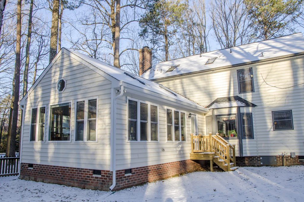 exterior shot of the sunroom addition