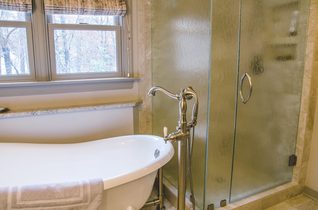 relaxing bathroom remodel with a slipper tub